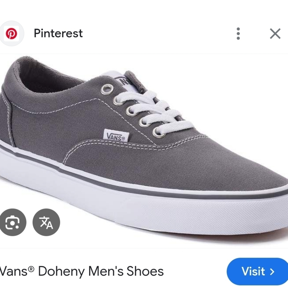 Vans Gray Canvas Low-Top Sneaker with White Accents